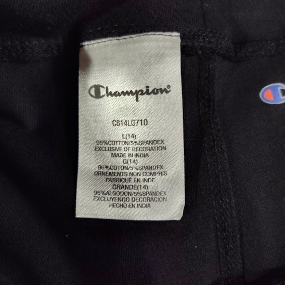 Champion Black Logo Spandex Leggings Size Large - Picture 8 of 10